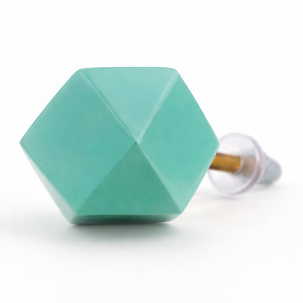 Sage Green Geometric Wooden Cabinet Knob